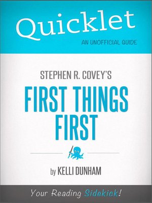 cover image of Quicklet on Stephen Covey's First Things First